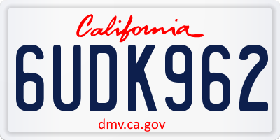 CA license plate 6UDK962