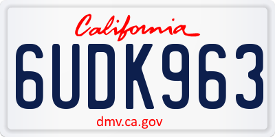 CA license plate 6UDK963