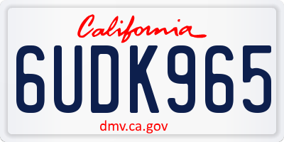 CA license plate 6UDK965