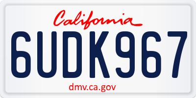 CA license plate 6UDK967