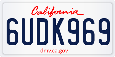 CA license plate 6UDK969