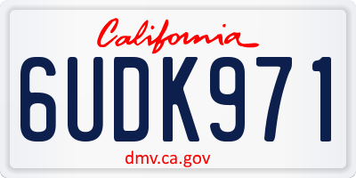 CA license plate 6UDK971