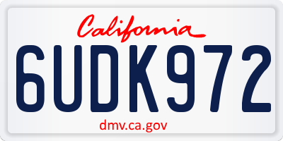 CA license plate 6UDK972