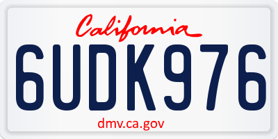 CA license plate 6UDK976