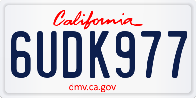 CA license plate 6UDK977