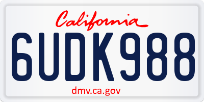 CA license plate 6UDK988