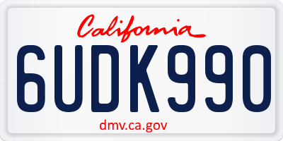 CA license plate 6UDK990