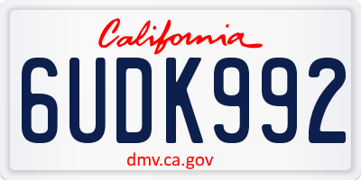 CA license plate 6UDK992