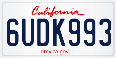CA license plate 6UDK993