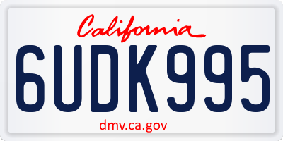 CA license plate 6UDK995