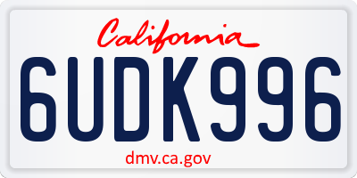 CA license plate 6UDK996