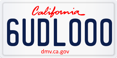 CA license plate 6UDL000