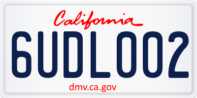 CA license plate 6UDL002