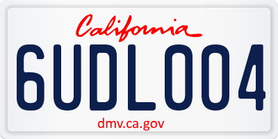 CA license plate 6UDL004