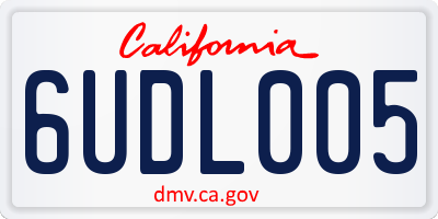 CA license plate 6UDL005