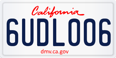 CA license plate 6UDL006