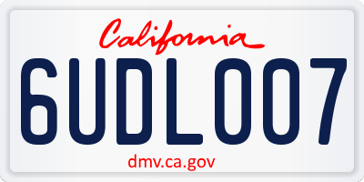 CA license plate 6UDL007