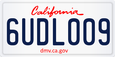 CA license plate 6UDL009