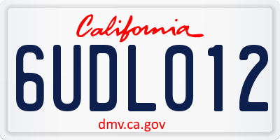 CA license plate 6UDL012