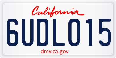 CA license plate 6UDL015