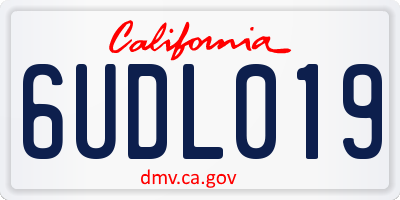 CA license plate 6UDL019