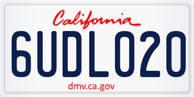 CA license plate 6UDL020