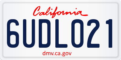 CA license plate 6UDL021