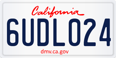CA license plate 6UDL024