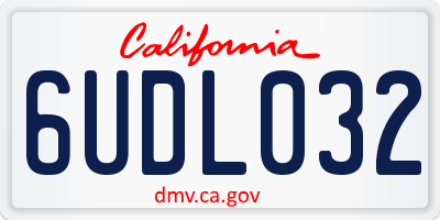 CA license plate 6UDL032