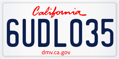 CA license plate 6UDL035