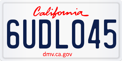 CA license plate 6UDL045