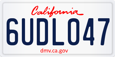 CA license plate 6UDL047