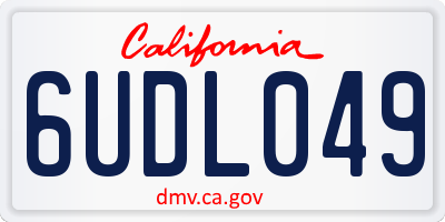 CA license plate 6UDL049