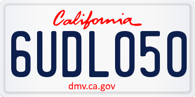 CA license plate 6UDL050
