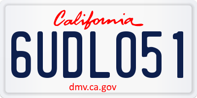 CA license plate 6UDL051