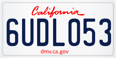 CA license plate 6UDL053
