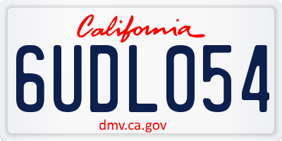 CA license plate 6UDL054