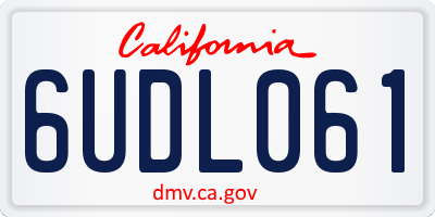 CA license plate 6UDL061