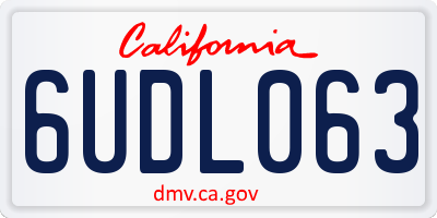 CA license plate 6UDL063