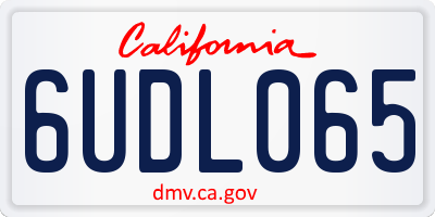 CA license plate 6UDL065
