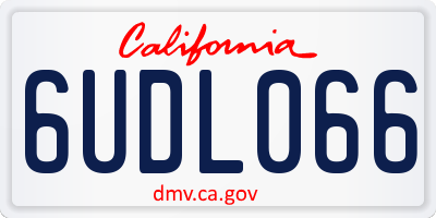 CA license plate 6UDL066