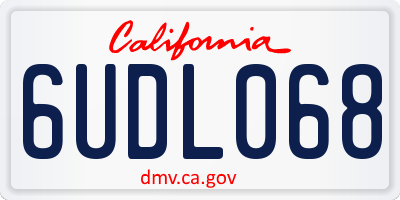 CA license plate 6UDL068