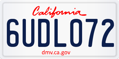 CA license plate 6UDL072