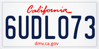 CA license plate 6UDL073