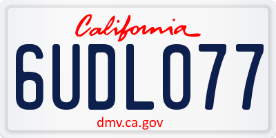 CA license plate 6UDL077