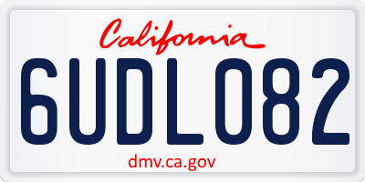 CA license plate 6UDL082