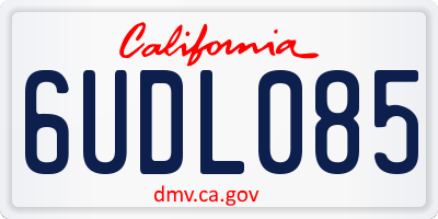 CA license plate 6UDL085