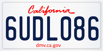 CA license plate 6UDL086