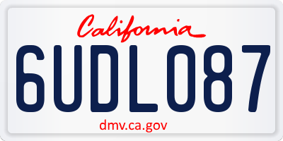 CA license plate 6UDL087