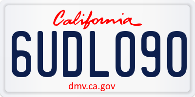 CA license plate 6UDL090